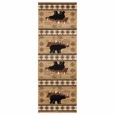 UNITED WEAVERS OF AMERICA Cottage Timberland Beige Runner Rug, 2 ft. 7 in. x 7 ft. 4 in. 2055 41826 28C